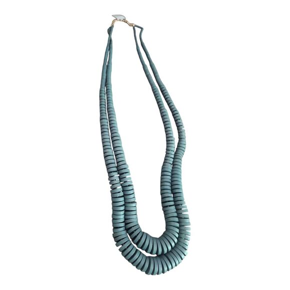 🎁Style & Co Gold Tone Bold Chunky Green 2-layer Beaded Statement Necklace - Picture 6 of 7